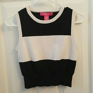 Catherine Malandrino Black and White Crop Top